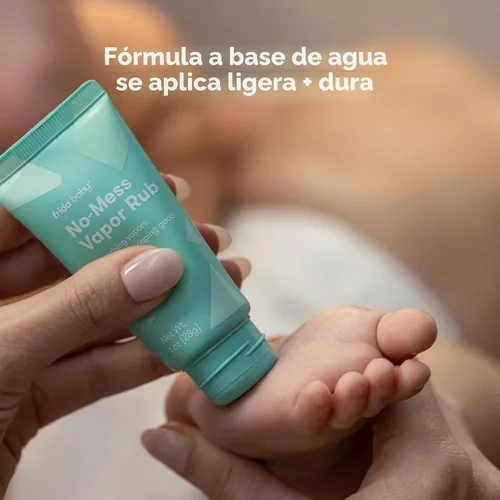 Vista 2 de Frida Baby Ungüento de Vapor Sin Desorden, Ungüento de Vapor para Bebé para Pecho, Cuello, Espalda + Pies, No Medicado, Sin Petróleo, Tubo Aplicador