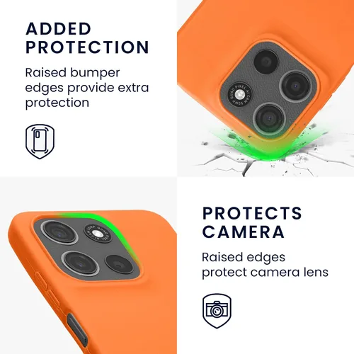 Vista 3 de kwmobile Funda compatible con Motorola Moto G15 / G15 Power/ G17 / G17 Power - Funda protectora de silicona TPU suave y delgada - Naranja afrutado