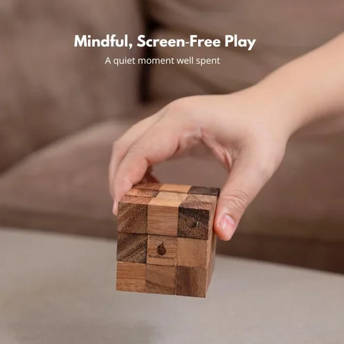 Vista 8 de SiamMandalay Rompecabezas de cubo de serpiente: rompecabezas de madera 3D para adultos STEM Skill Builder juego entrelazado, juego educativo