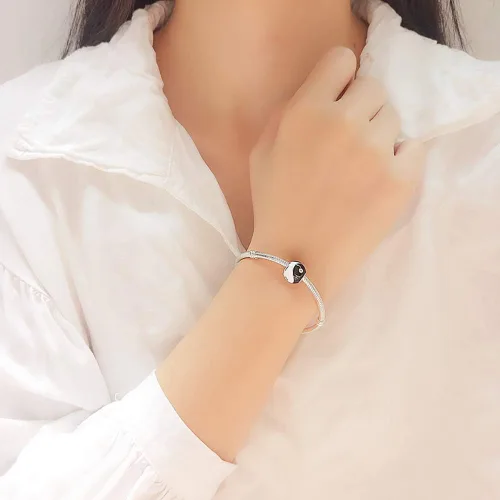 Vista 2 de Dijes de plata de ley 925 para pulsera y collar Pandora, regalos de joyería para mujeres