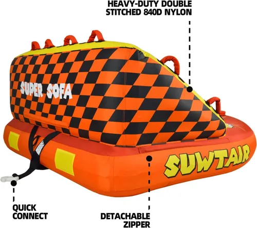 Vista 5 de SUWTAIR Tubos remolcables para navegación, tubo de tracción, tubos de súper sofá para barcos, tubo inflable para barco, puntos de remolque