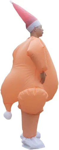 Vista 3 de Happyyami 1 juego de disfraz inflable de pavo para adultos, disfraz de pavo inflable para Halloween, otoño, cosecha, fiesta de Acción de Gracias
