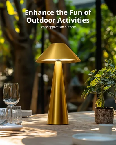 Vista 8 de Bojim Lámpara de mesa inalámbrica recargable, luces LED de mesa inalámbricas, funciona con pilas, táctil para 3 colores regulables, impermeable IP54