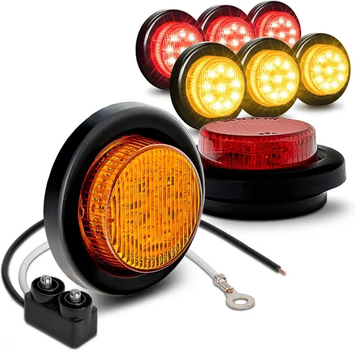 Vista 15 de TRUE MODS 2" - 10 luces LED redondas ámbar de 2 pulgadas y 12 V [reflector 2 en 1] [policarbonato] [DOT FMVSS 108] [SAE P2] [arandela y enchufes]