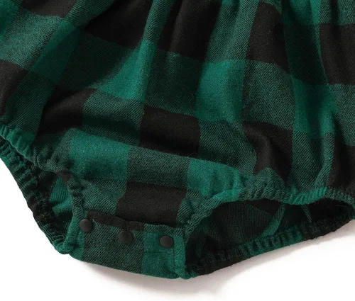 Vista 6 de Vestidos de Navidad para mamá e hija, vestido de terciopelo a cuadros, fiesta de Navidad, trajes a juego para mamá e hija, sesión de fotos