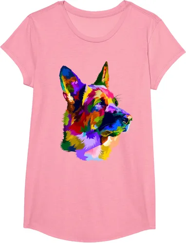 Vista 107 de Camiseta con retrato de pastor alemán para dueños de perros, Negro, S