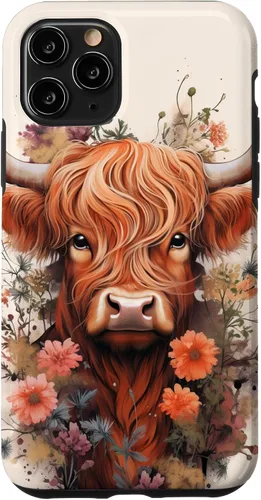 Vista 29 de Highland Cow Flowers Case for iPhone 17