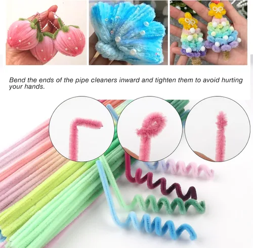 Vista 3 de TOAOB 100 unidades de limpiadores de tuberías degradados 10 colores tallos de chenilla