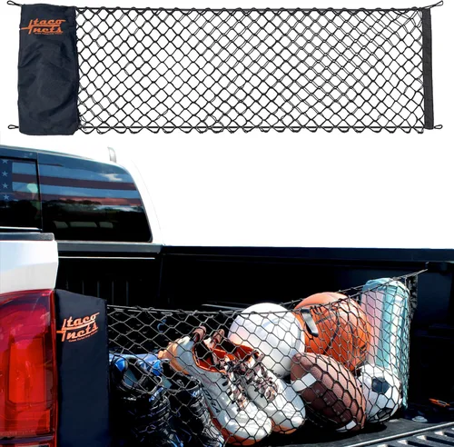 Vista 12 de Red de carga sobre de TacoNets para Toyota 4Runner - Compatible con 2010-2024 con 2ª fila - Bungee de 5 mm mejorado - Bolsa de almacenamiento