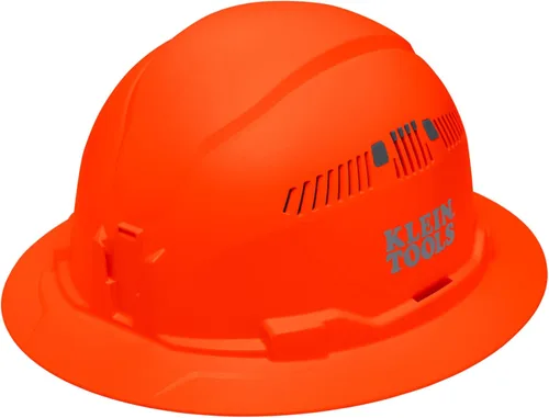 Vista 8 de Klein Tools Hard Hat, Vented, Full Brim Style, Padded, Self-Wicking Odor-Resistant Sweatband, Black