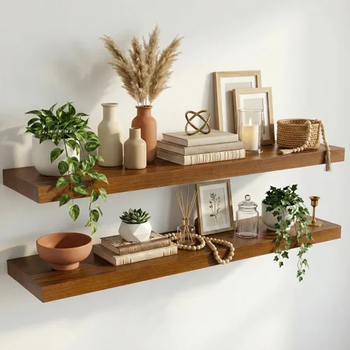 Vista 10 de IAE Estantes flotantes de pared de 16 pulgadas, estantes de baño montados en la pared, estante invisible, estantes de cocina flotantes, estante