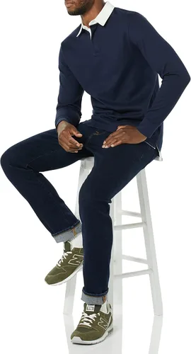 Vista 3 de Tienda Essentials Men's Organic Cotton Long Sleeve Rugby Top (Previously Tienda Aware)