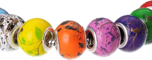 Vista 4 de RUBYCA 30 cuentas de cristal de Murano abstracto a granel para pulseras europeas para hacer joyas de bricolaje
