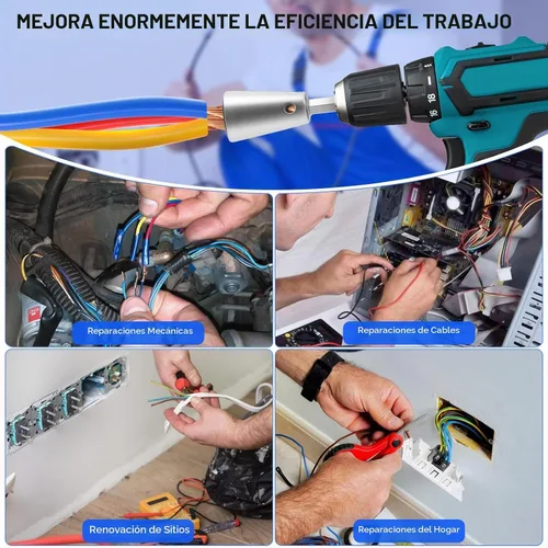 Vista 4 de Conector de tuerca de alambre premium, vástago de acero inoxidable, herramienta de torsión de cable duradero para taladro eléctrico (2 unidades)