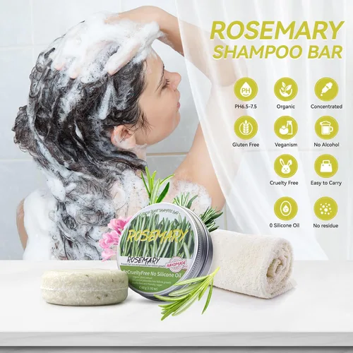Vista 2 de Barra de champú para el cabello, limpieza profunda para la pérdida de cabello del cuero cabelludo, champú orgánico control de aceite, 0 aceite