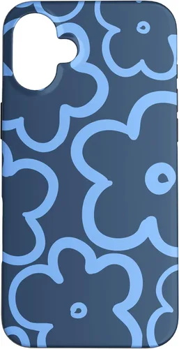 Vista 21 de Funda para iPhone 12 Mini con diseño floral azul marino y azul claro