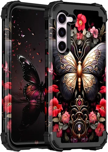 Vista 16 de Miqala Funda para Galaxy S23 FE 5G, brilla en la oscuridad, tres capas, resistente, a prueba de golpes, protección de cuerpo completo, parachoques