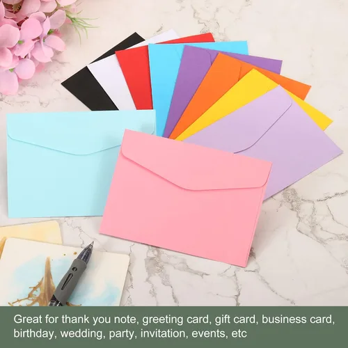 Vista 3 de YOKIVE Paquete de 60 sobres para tarjetas de regalo, nota de felicitación de negocios, sobre soporte para artículos pequeños, ideal para Rosado
