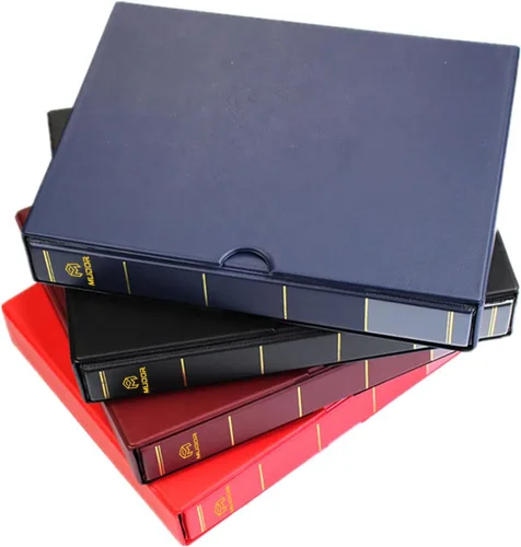 Vista 6 de MUDOR Carpeta de sellos con funda, álbumes de colección de sellos vacíos Negro