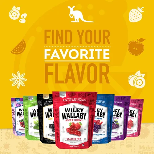 Vista 7 de Wiley Wallaby Lemonade Licorice Candy, Soft & Chewy, 7.05oz, 1Pk
