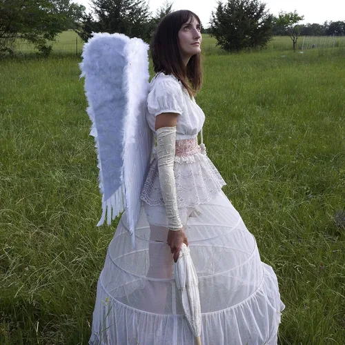 Vista 5 de ZUCKER - Alas de disfraz de hada oscura - Disfraz de adulto - Alas de pluma de ángel grandes - Halloween, Cosplay, sesiones de fotos - 35.8 x 24.0in
