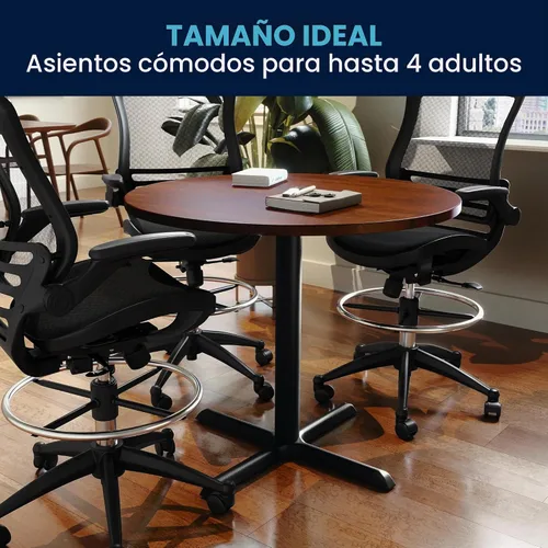 Vista 4 de Flash Furniture Mesa redonda de conferencias de 36", cereza