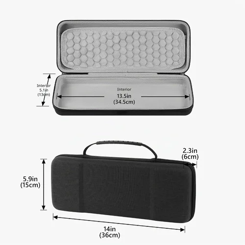 Vista 5 de Geekria - Funda de teclado compacta al 65 %, funda rígida de transporte de viaje para teclado compacto de 68 teclas, compatible con Keychron K6/K6
