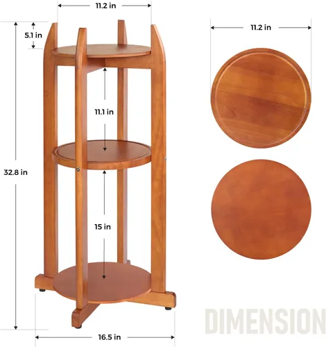 Vista 2 de Soporte dispensador de agua de madera maciza natural (32.8 pulgadas de alto-11.2 pulgadas de ancho) Soporte de suelo de cerámica para dispensador