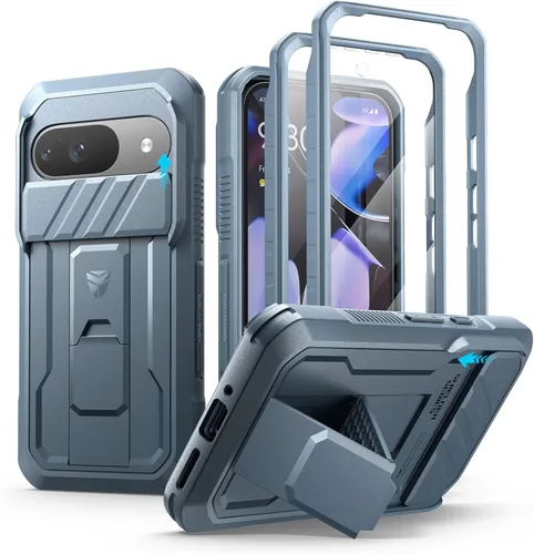 Vista 33 de Dexnor Funda para Google Pixel 9 Pro XL con cubierta deslizante para cámara y protector de pantalla integrado y soporte de alta resistencia, funda