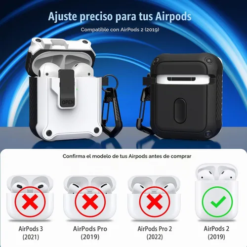 Vista 6 de RFUNGUANGO Fundas protectoras para Airpods de 2ª y 1ª generación, color 2º -Blanco