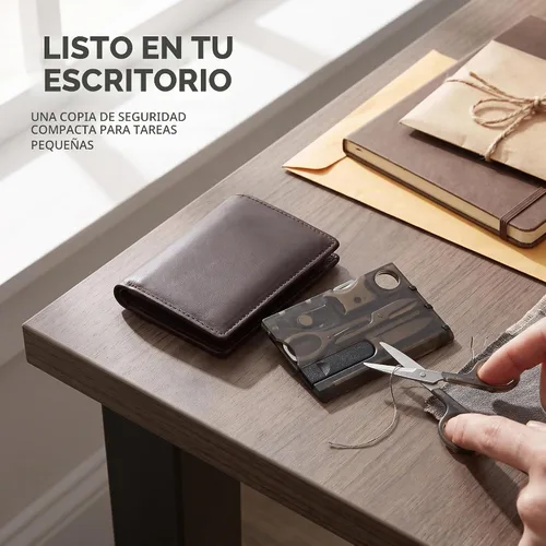Vista 5 de Negro 12 en 1 Tarjeta de Bolsillo Tarjeta de Crédito Supervivencia al Aire Libre Multi Tarjeta Multi Herramienta EDC Herramienta Engranaje