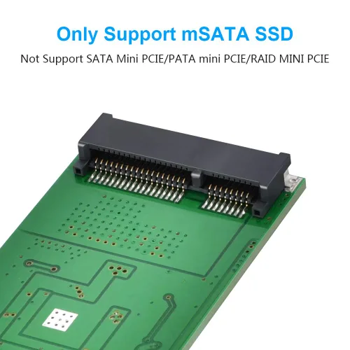 Vista 2 de ELUTENG Adaptador mSATA a USB 3.0 - Convertidor Mini SATA como Unidad Flash Portátil Disco Duro Externo (No Se Necesita Cable)