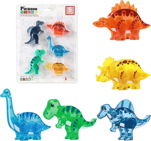 Vista 17 de PicassoTiles 8 figuras magnéticas de animales de granja, complemento de 8 Animales de granja