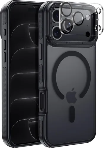 Vista 96 de Funda para iPhone 17 Pro Max con protector de lente de cámara [protección de grado militar de 10 pies] compatible con MagSafe a prueba de golpes