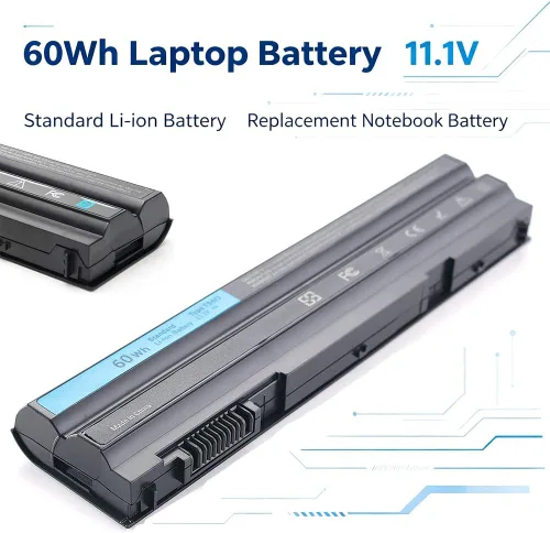 Vista 2 de 11.1V 60Wh N3X1D M5Y0X 8858X T54FJ Batería de repuesto para laptop Dell Latitude E6540 E6440 E5530 E5430 E6520 E6420 M2880