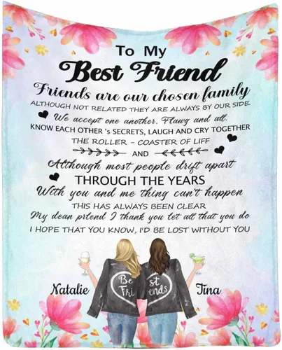 Vista 24 de Regalos de cumpleaños para mujeres, manta de amistad personalizada con tus fotos, manta personalizada con mis propias imágenes para hermanas