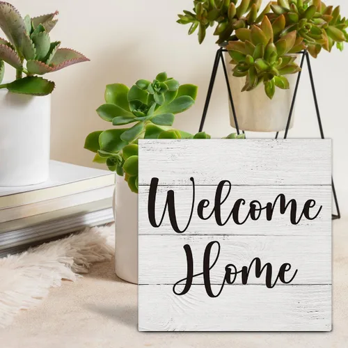 Vista 6 de Letrero de bienvenida a casa, regalos de inauguración de la casa para mujeres y hombres, cita familiar, letrero de madera de bienvenida a nuestro