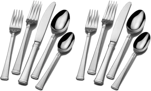 Vista 9 de Mikasa Bravo - Juego de 6 piezas de acero inoxidable 18/10, cucharas de servir, tenedor, servidor de tartas, cucharón de salsa, cubiertos pulidos