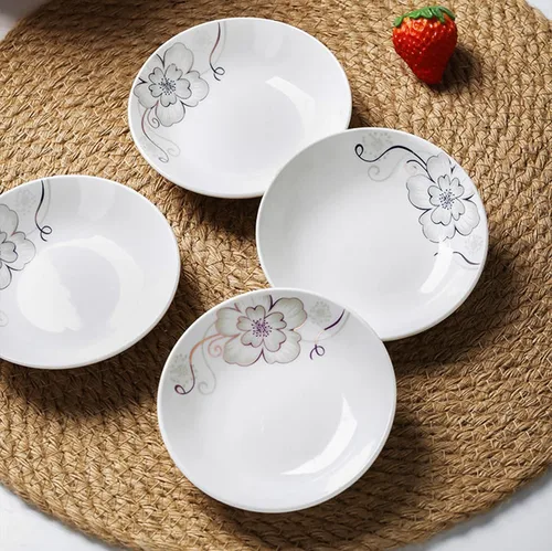 Vista 9 de Juego de 5 platos de cerámica con bonito diseño de gato, platos llanos grandes de porcelana para ensalada de postre de 7.28 pulgadas, platos