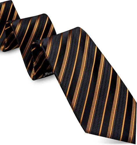Vista 338 de Barry.Wang Juego de corbatas para hombre, corbata de seda a rayas, tejido a cuadros, gemelos formales, negocios, boda