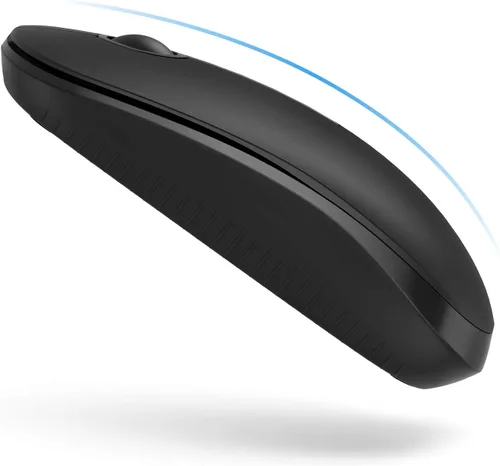 Vista 8 de VssoPlor - Mouse inalámbrico 2.4 G, delgado y portátil con nanorreceptor, para PC, laptop, computadora, negro