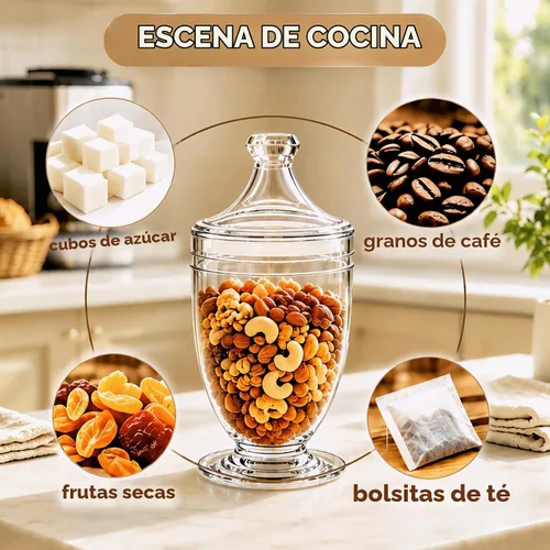 Vista 6 de Hacaroa Paquete de 2 tarros acrílicos de boticario con tapas herméticas, tarros de plástico transparente de 46 onzas para galletas de dulces