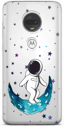 Vista 11 de Mertak Funda para teléfono compatible con Motorola Edge + Moto G9 G8 Plus G7 Play Power Z4 Flexible Gold Design Stars Cover Girl Light Women Slim