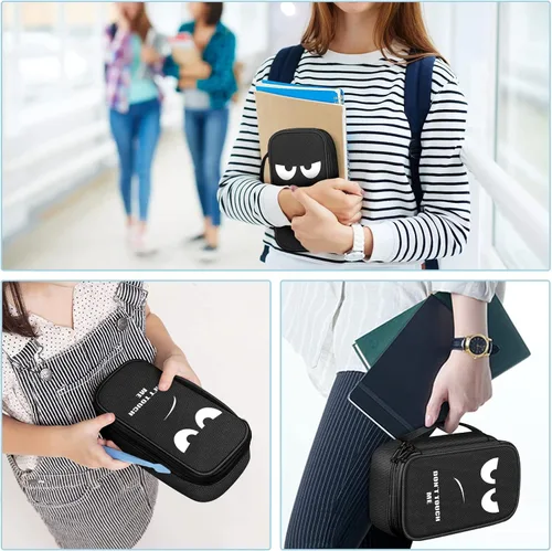 Vista 7 de FINPAC Estuche para lápices, caja de lápices de gran capacidad, organizador de almacenamiento de artículos de papelería para mujeres, hombres