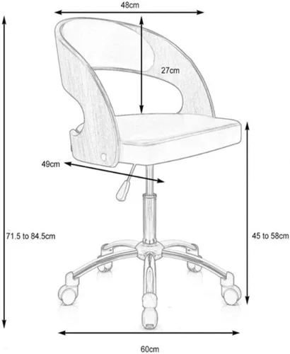 Vista 3 de Silla ergonómica de transferencia de elevación para el hogar Silla giratoria Silla de oficina Silla de estar (D)