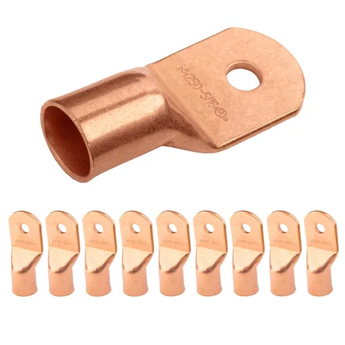 Vista 12 de SELTERM - 5 terminales de anillo resistentes para cable de batería, calibre 1/0 AWG, pernos de 1/2 pulgadas, terminales de calibre 0, ojales