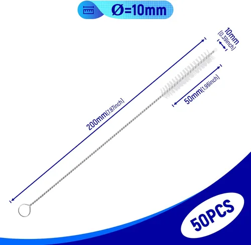 Vista 3 de Kit de limpiador de pajitas, 50 cepillos limpiadores reutilizables para popotes, cepillo de limpieza para biberón, taza para beber, botella de agua