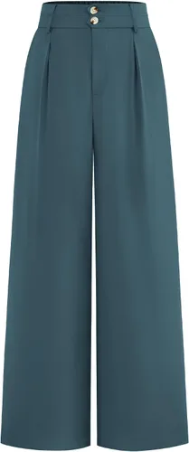 Vista 26 de BTFBM Pantalones de vestir de pierna ancha para mujer, trajes casuales de Negro