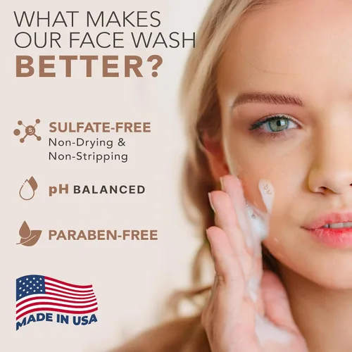 Vista 2 de Beauty by Earth Clean Face Wash - Fabricado en Estados Unidos con ingredientes orgánicos y naturales, limpiador facial no tóxico