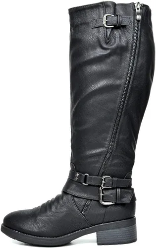Vista 3 de DREAM PAIRS Botas de equitación hasta la rodilla para mujer de pantorrilla ancha